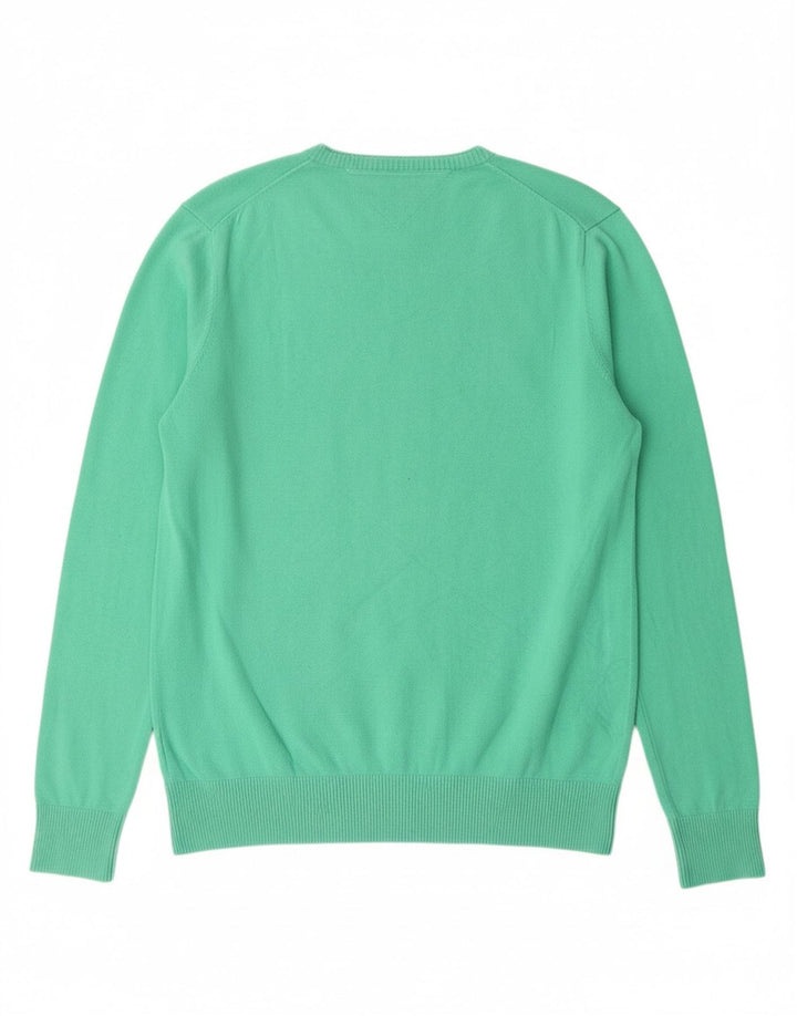 TOMMY HILFIGER Suéter masculino com decote em V 2XL algodão verde clássico