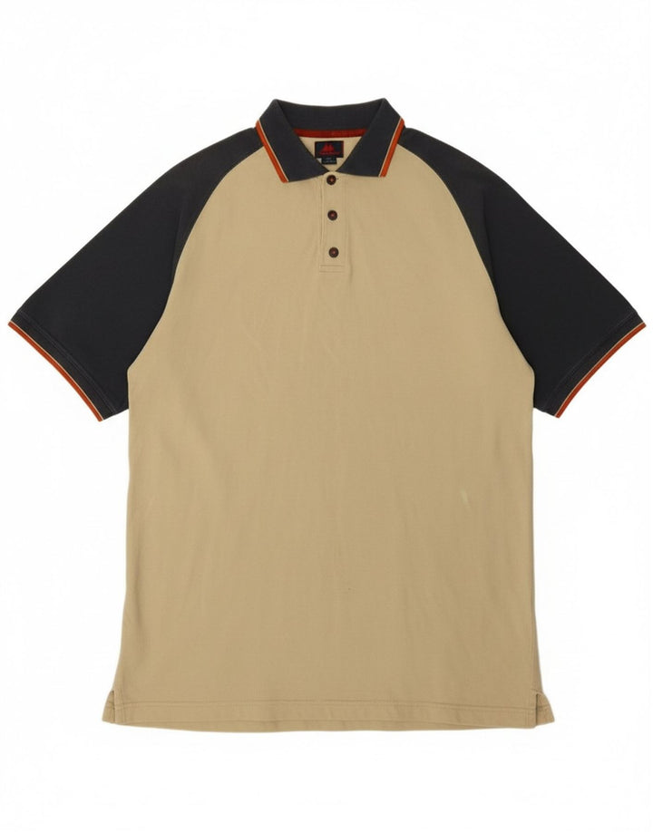 Camisa polo masculina KAPPA XL bege colorblock algodão