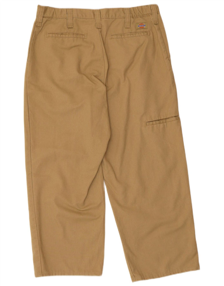 Calças cargo retas masculinas Dickies W34 L26 poliéster bege
