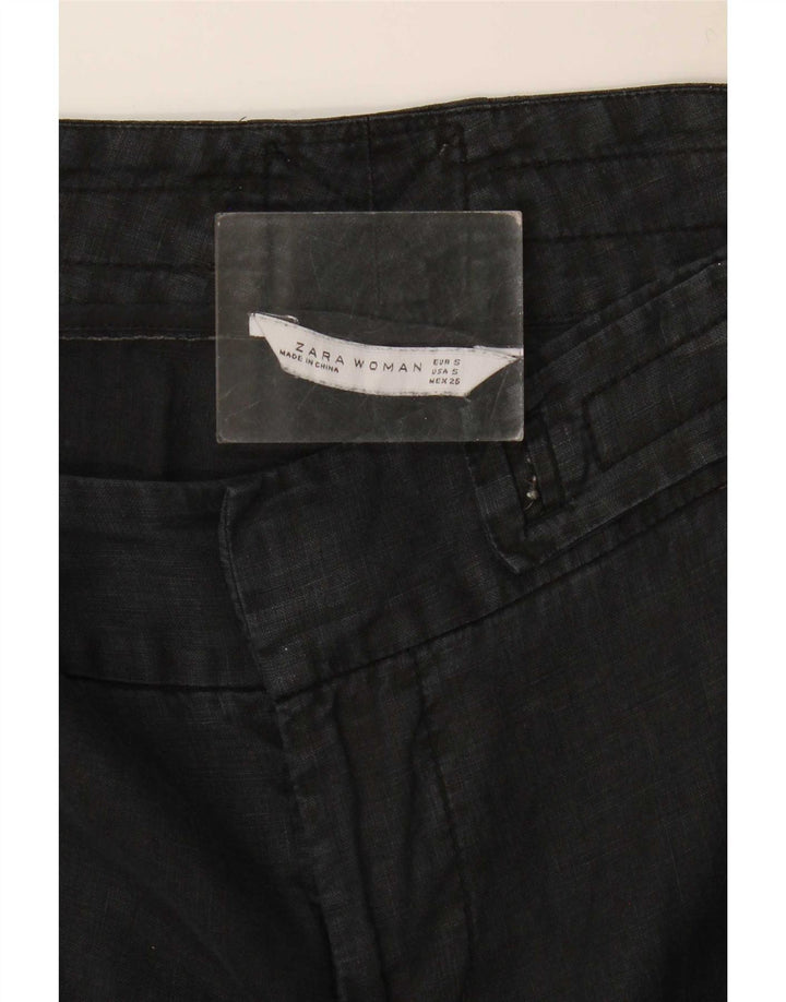 Zara Calça feminina casual bootcut pequena W26 L30 preta