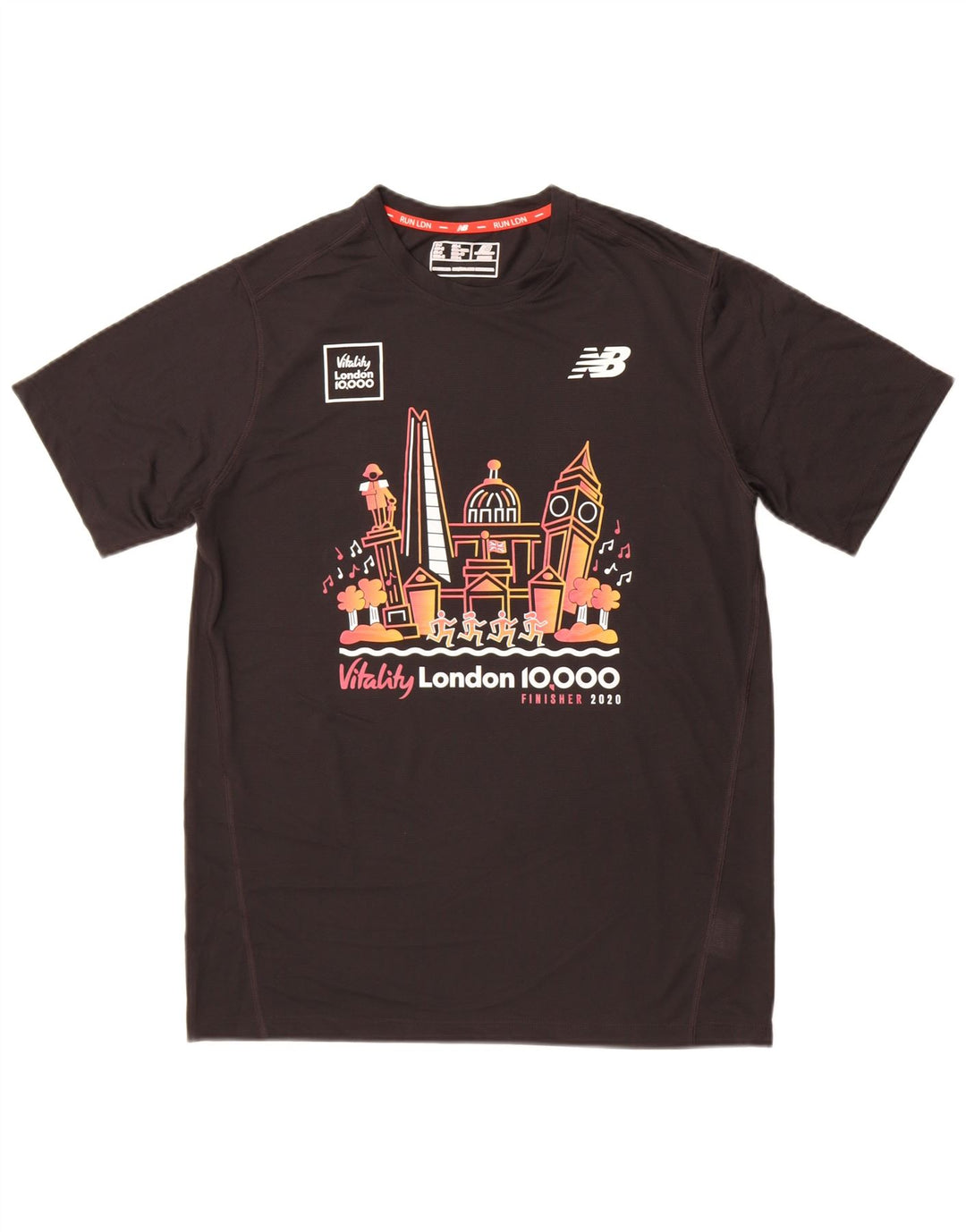 Camiseta gráfica masculina New Balance poliéster médio preto