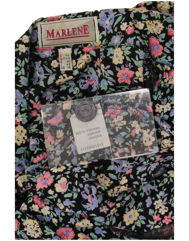 Macacão feminino VINTAGE UK 16 grande viscose floral multicolorida
