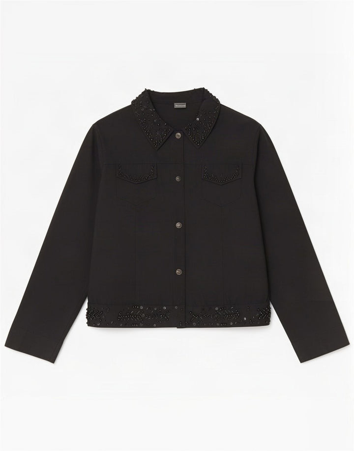 Jaqueta bomber feminina Roccobarocco IT 46 grande algodão preto