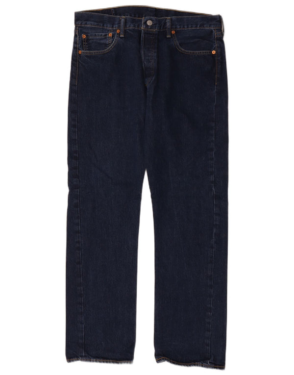 Levi's Masculino 501 Straight Jeans W34 L32 Azul Marinho Algodão