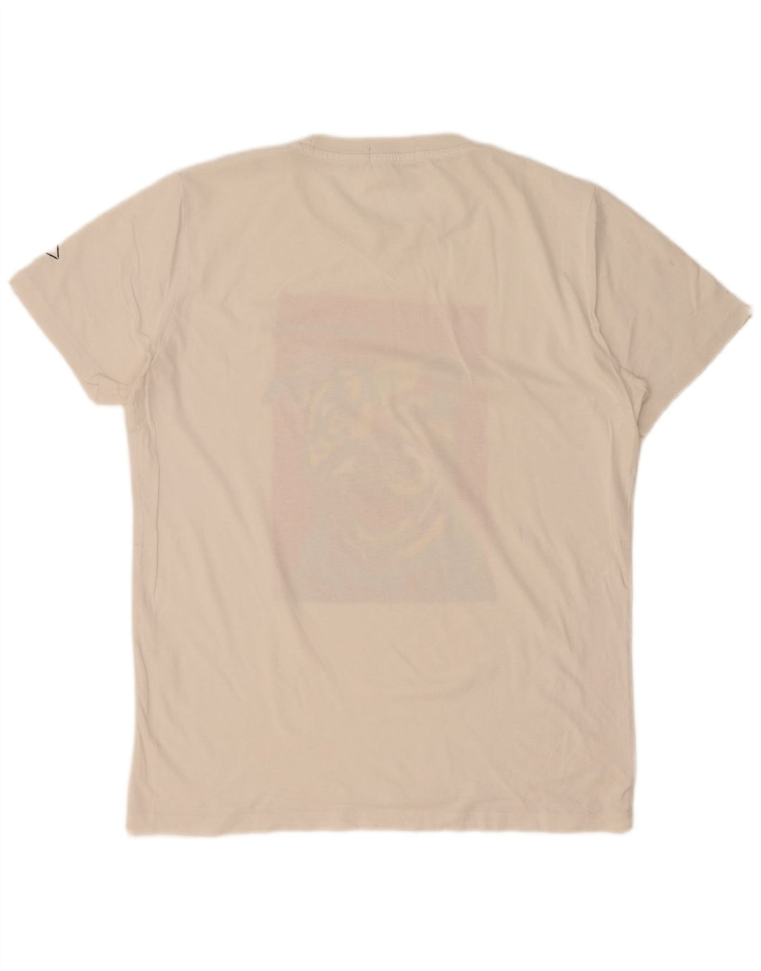 Camiseta Masculina Replay com Estampa Gráfica, Tamanho M, Branca