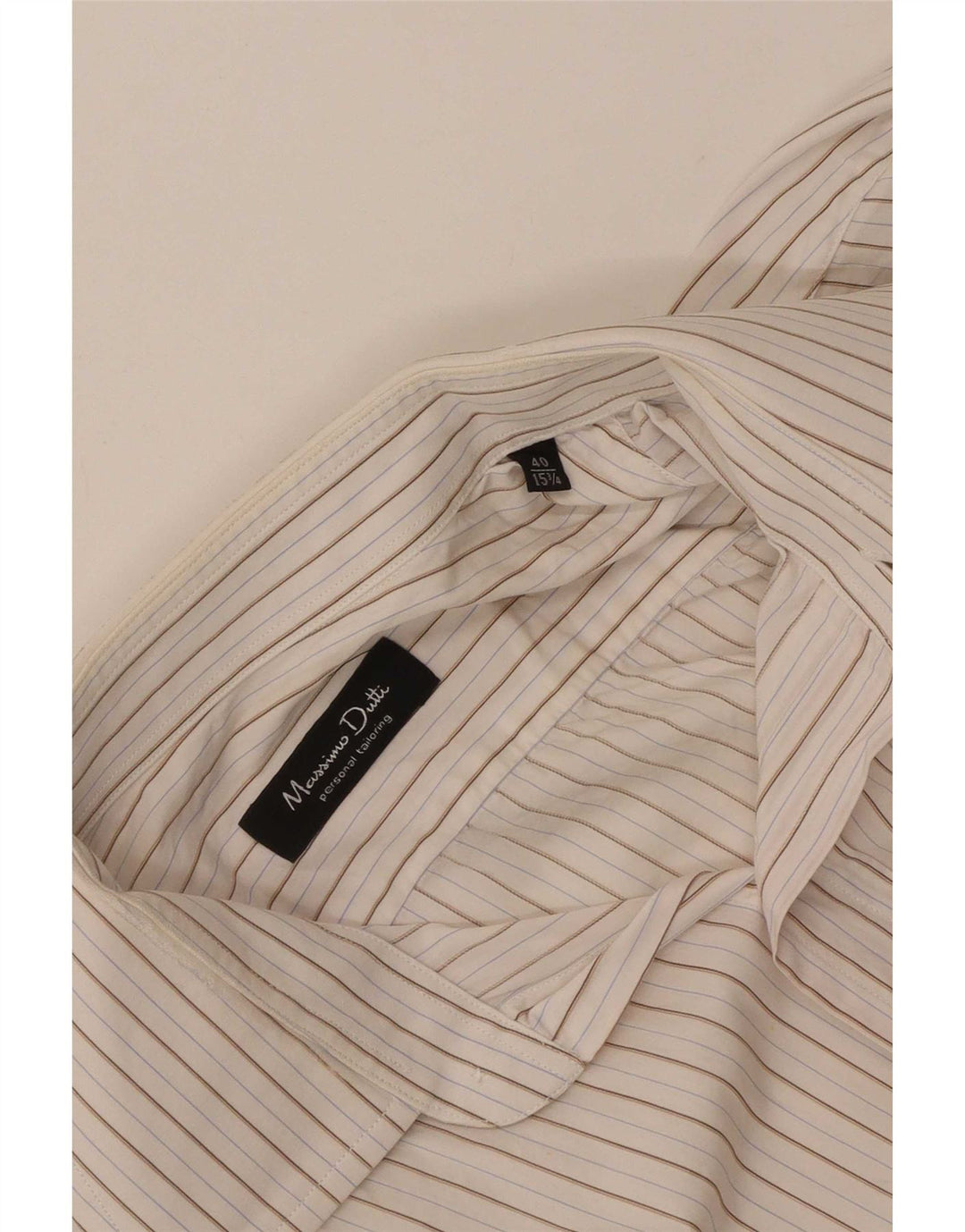 Camisa masculina Massimo Dutti tamanho 40 15 1/2 listrado branco médio