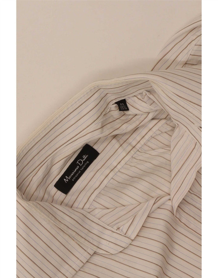 Camisa masculina Massimo Dutti tamanho 40 15 1/2 listrado branco médio
