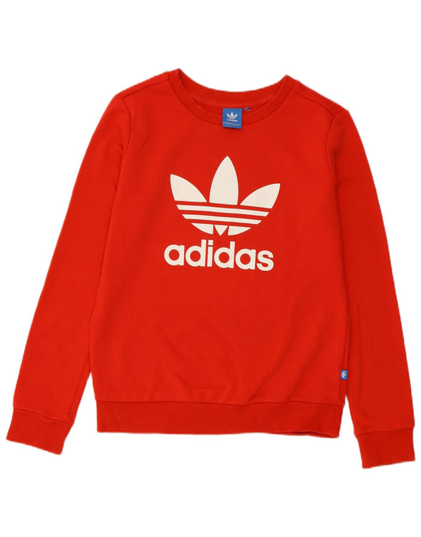 Adidas Womens Graphic Sweatshirt Jumper UK 8 Pequeno Vermelho