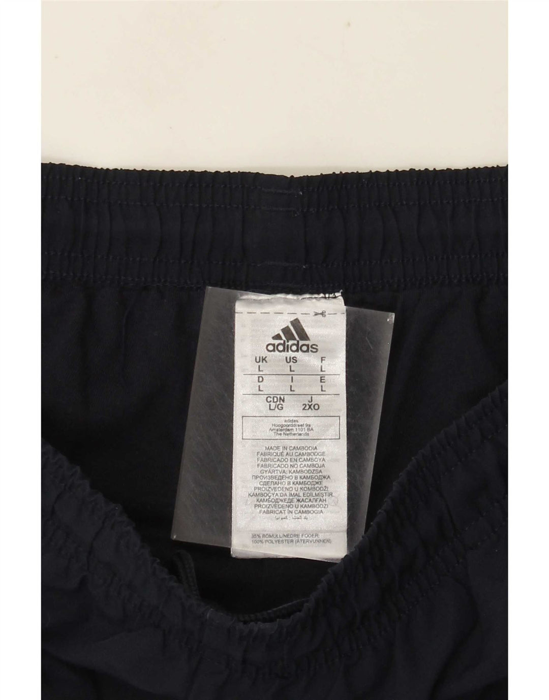 Calça de treino masculina Adidas grande poliéster azul marinho