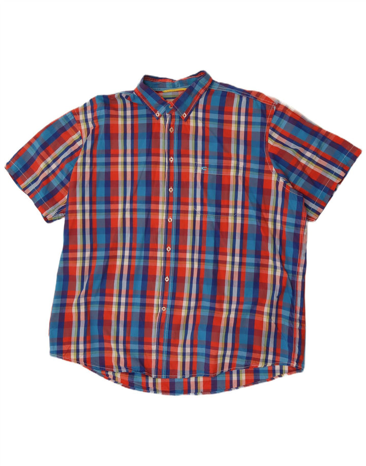 Camisa masculina de manga curta Camel Active 3XL algodão xadrez multicolorido