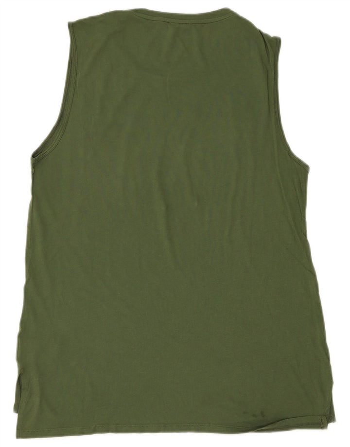 Top colete gráfico masculino BENETTON algodão verde médio