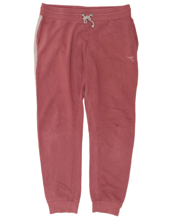 Calça de treino feminina Diadora Joggers UK 16 grande bloco colorido rosa