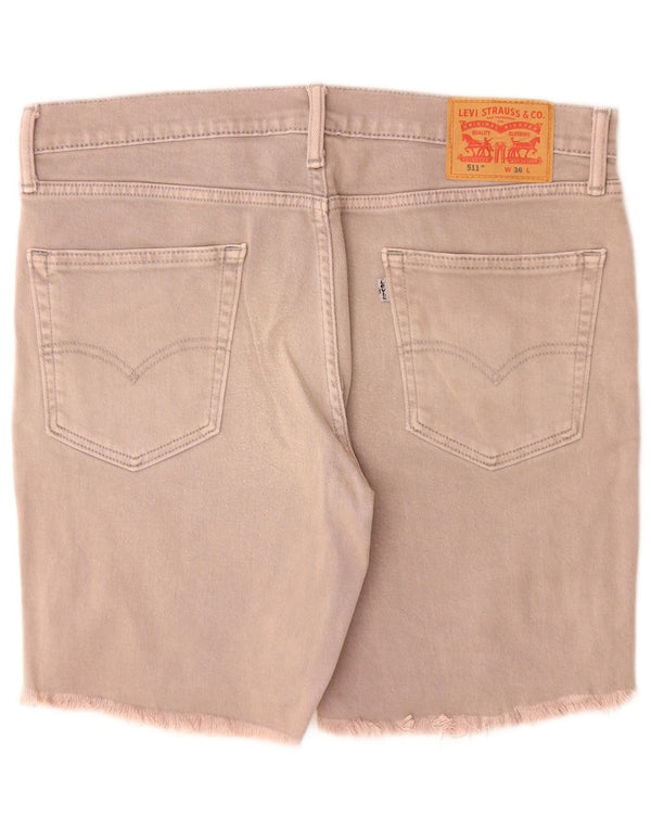 LEVI'S Masculino 511 Shorts Jeans W36 Grande Cinza
