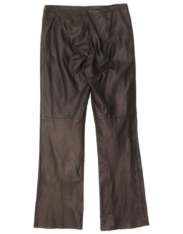 Calça feminina de couro Dakota Bootcut W30 L31 preta