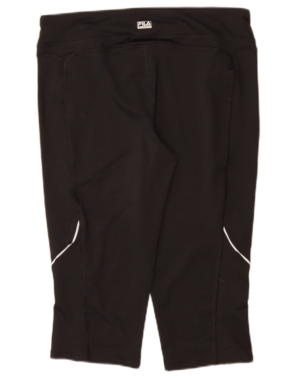 FILA Womens Capri Leggings UK 14 Médio Preto Poliéster