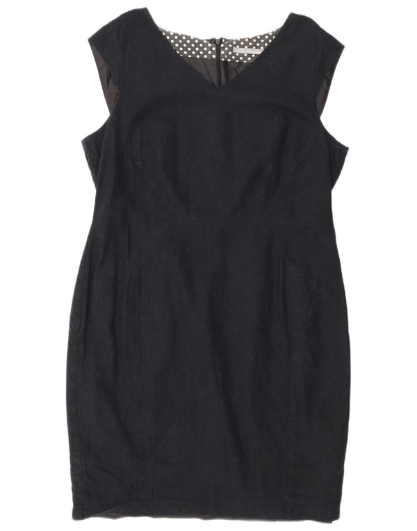 Vestido feminino Marks & Spencer sem mangas com bainha UK 18 XL preto linho