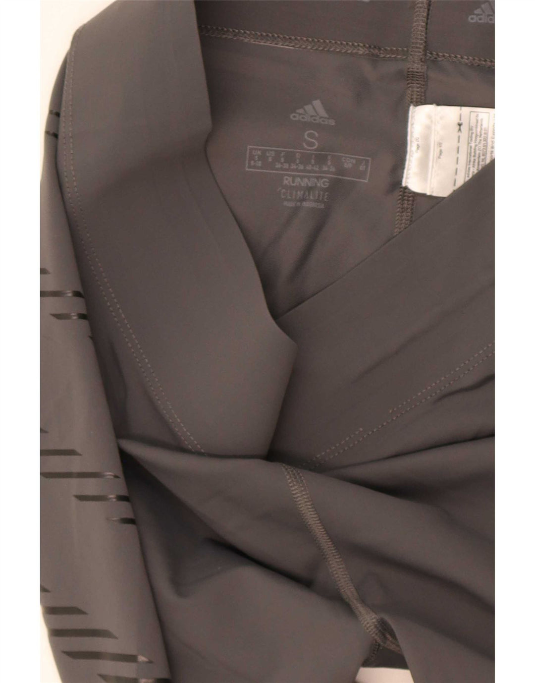 Adidas Womens Climalite Leggings UK 8/10 Small Grey Striped Polyamide