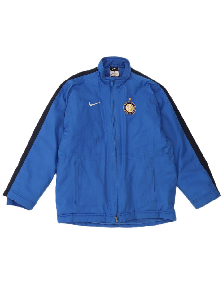 Jaqueta corta-vento Nike Boys Inter Milan 8-9 anos pequeno azul colorblock
