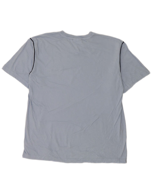 Camiseta masculina Asics Top XL algodão listrado azul