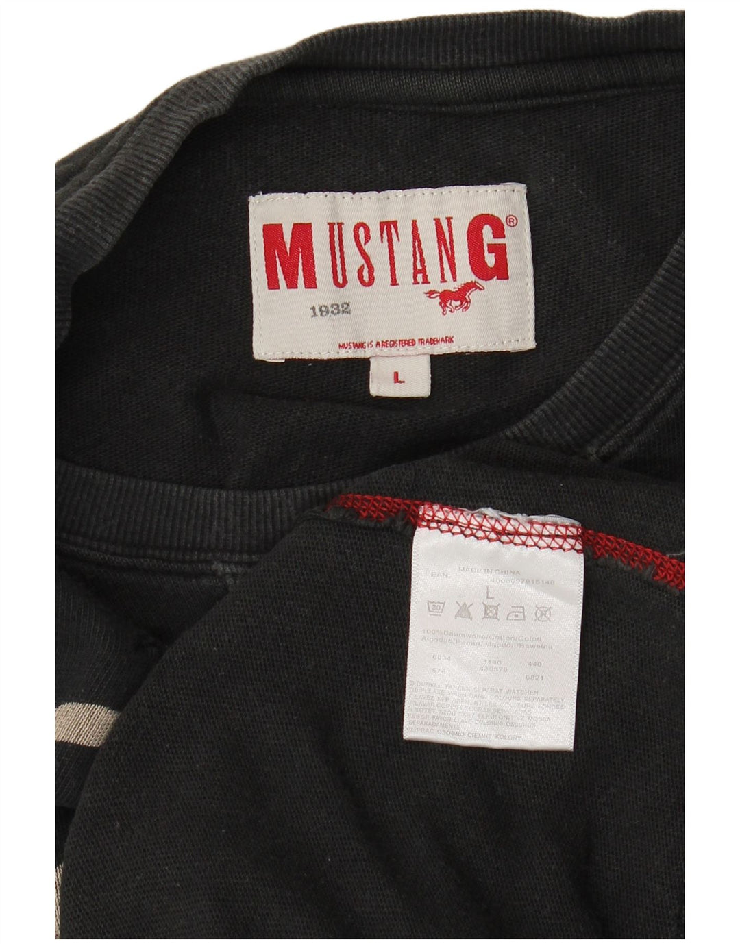 Moletom gráfico masculino Mustang Jumper grande algodão preto