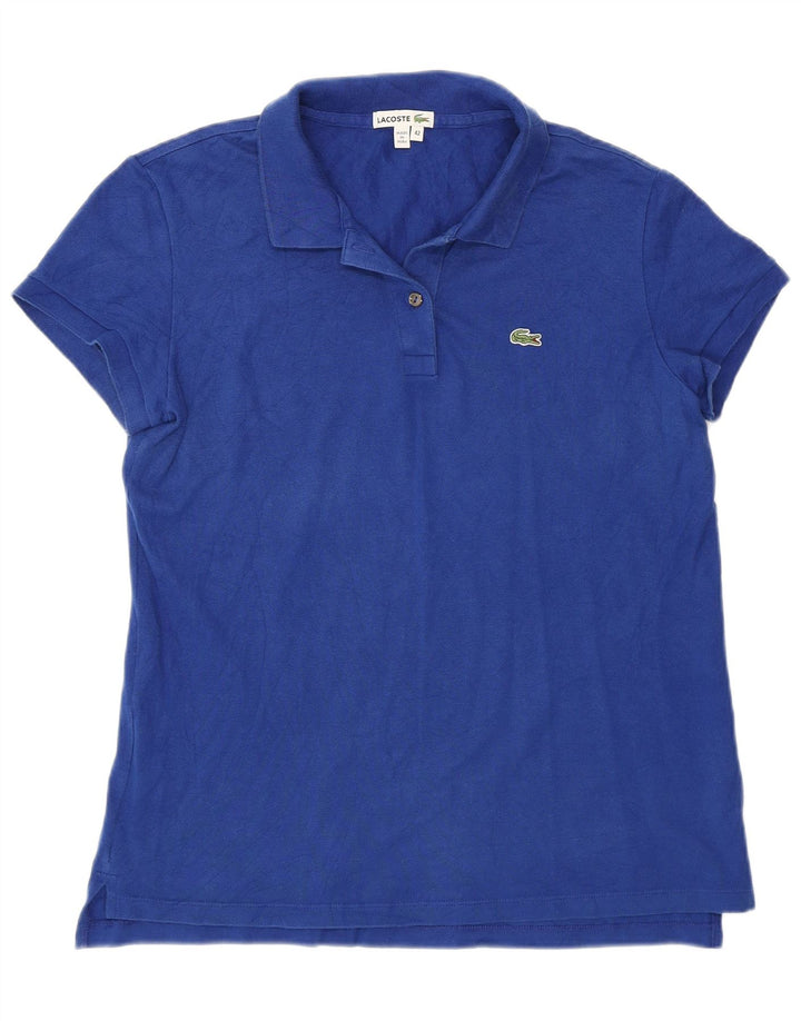 Camisa polo feminina Lacoste tamanho 42 grande algodão azul