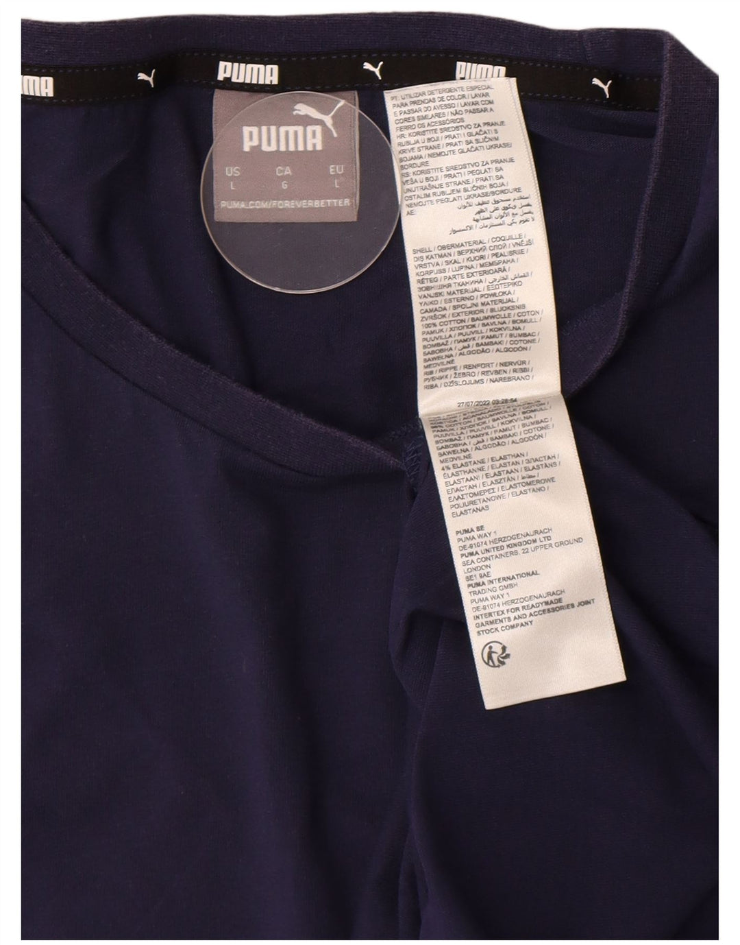 Camiseta masculina Puma grande algodão azul marinho
