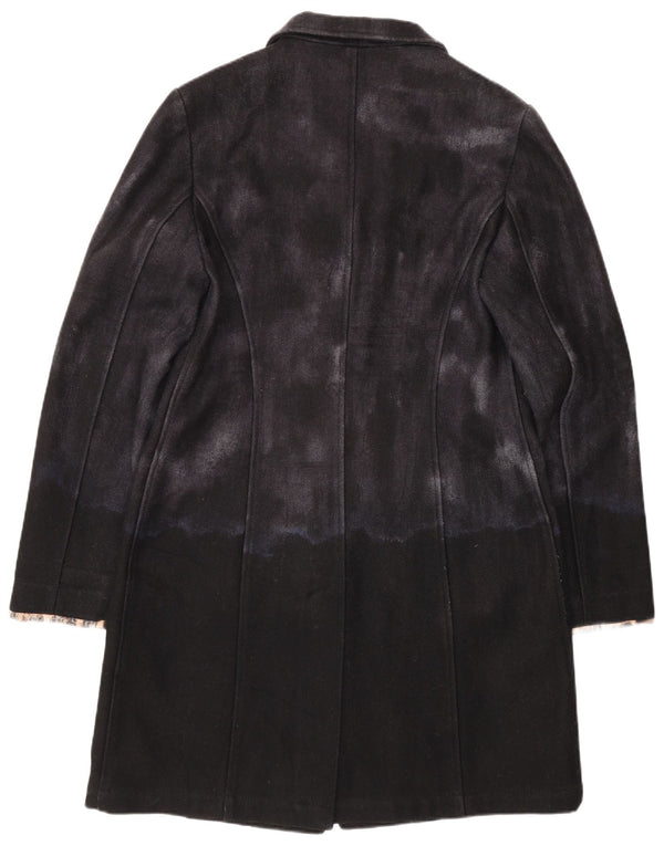 Sobretudo feminino Moschino UK 14 lã colorblock preto médio