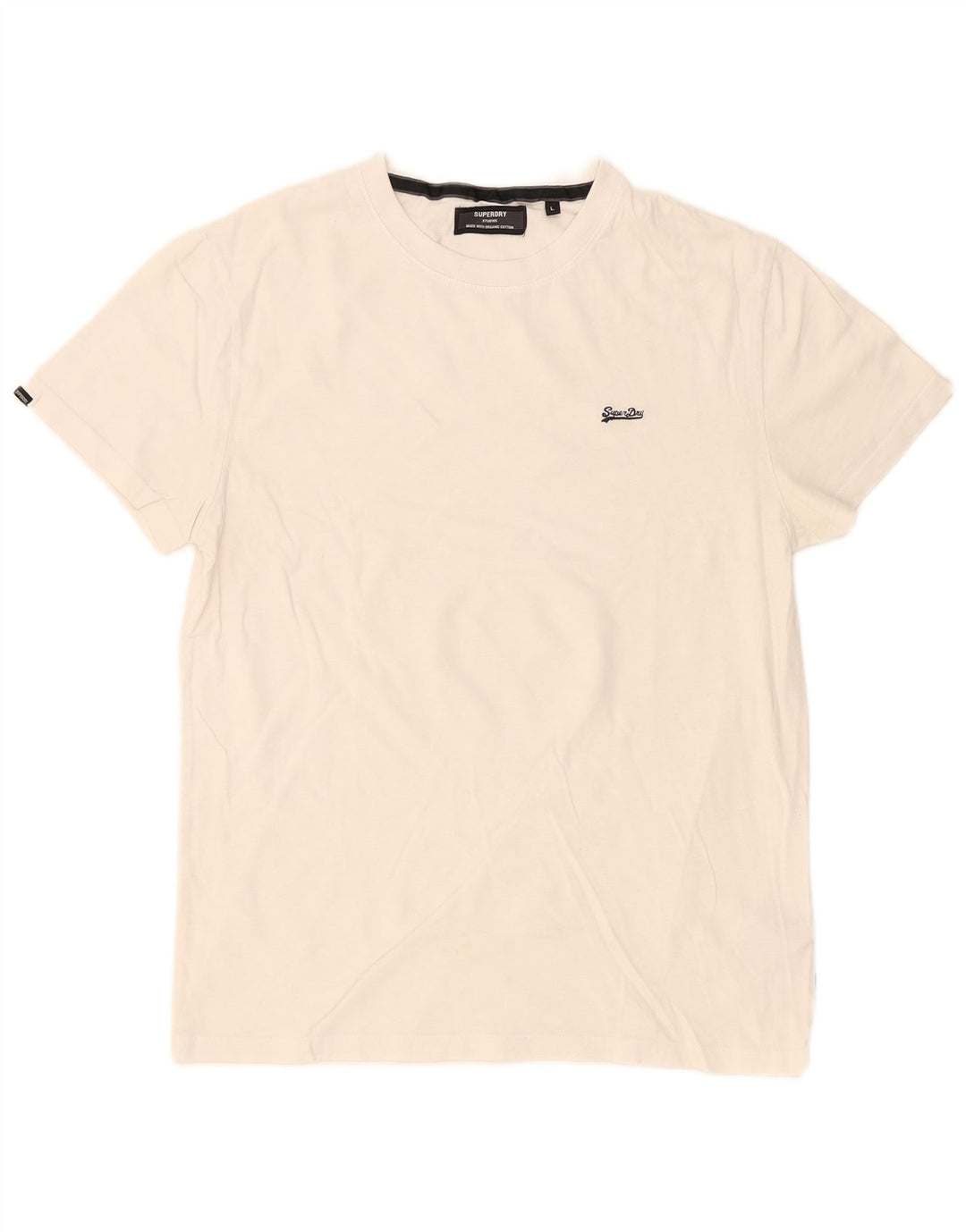Camiseta masculina Superdry Top grande algodão branco