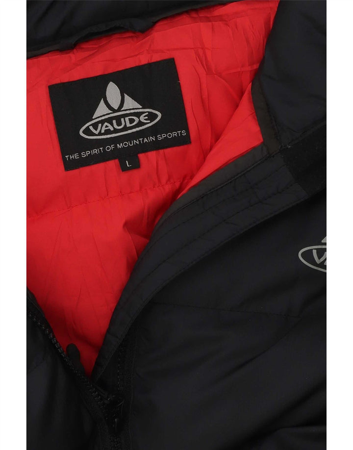 Jaqueta acolchoada masculina Vaude com capuz UK 40 grande preta
