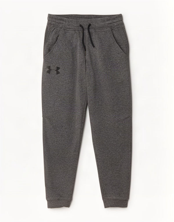 Calça de treino masculina Under Armour joggers algodão manchado cinza médio