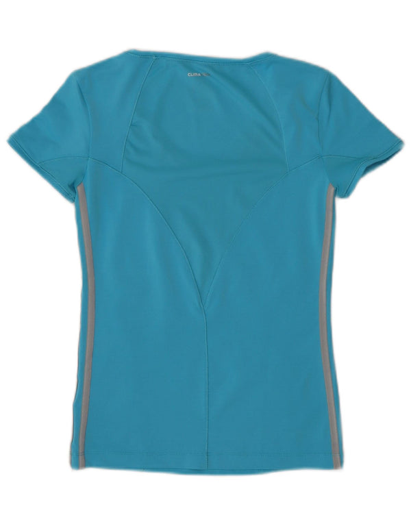 Adidas Womens Climacool T-Shirt Top UK 10 Pequeno Azul Poliéster