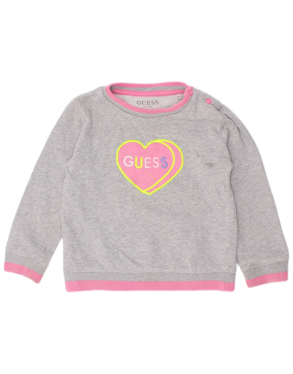 Suéter gráfico Guess Baby Girls 18-24 meses cinza colorblock