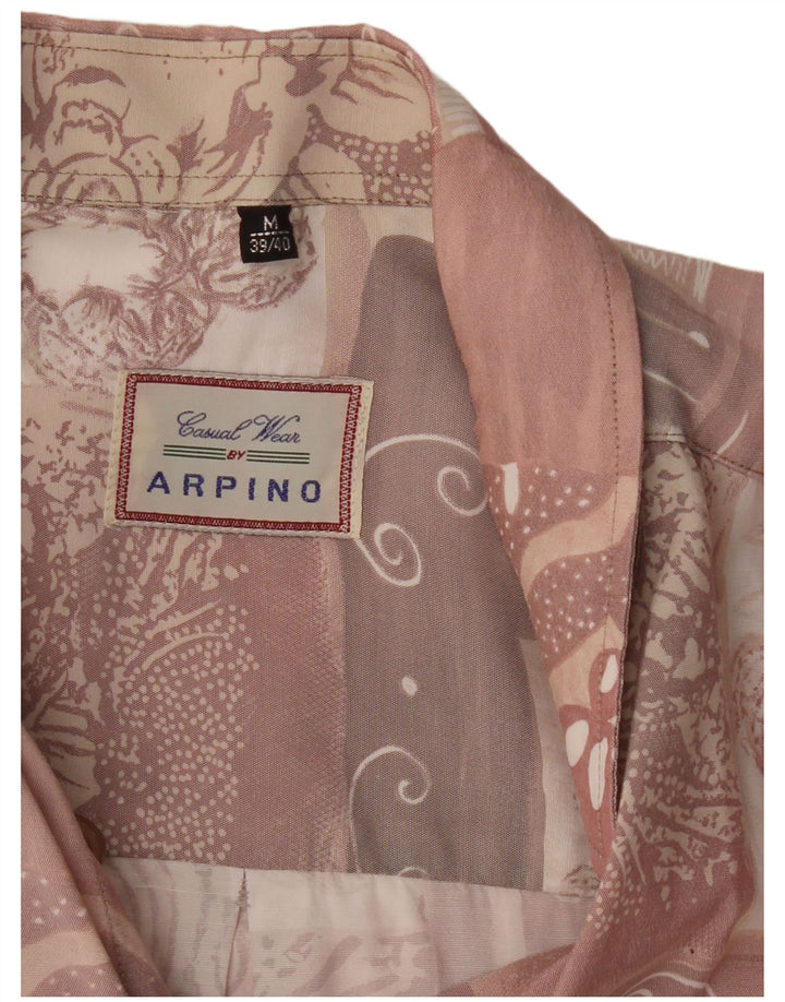 Camisa masculina de manga curta ARPINO tamanho 39/40 patchwork rosa médio