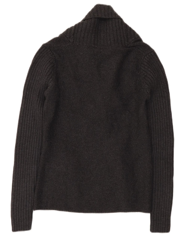 Suéter cardigã feminino Jeckerson com peito duplo UK 10 cinza pequeno