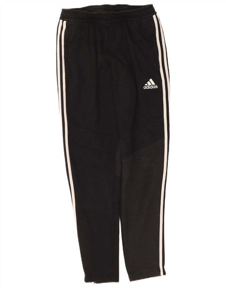 Calça de treino masculina Adidas pequena de algodão preto
