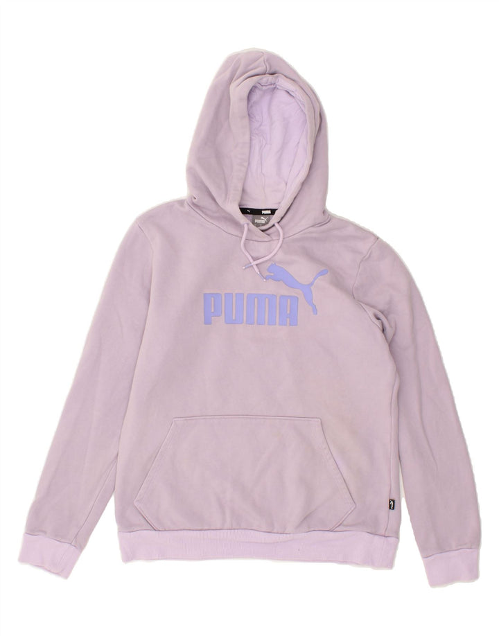 PUMA Womens Graphic Hoodie Jumper UK 14 Medium Purple Cotton Vintage Puma and Second-Hand Puma from Messina Hembry 