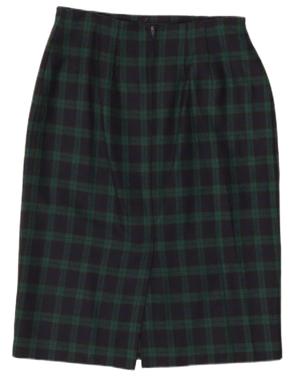 Saia lápis feminina Marks & Spencer St. Michael W30 xadrez azul marinho médio