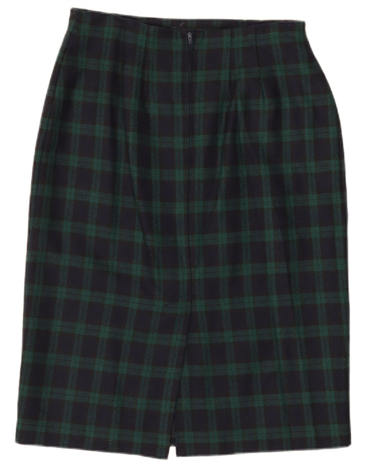 Saia lápis feminina Marks & Spencer St. Michael W30 xadrez azul marinho médio