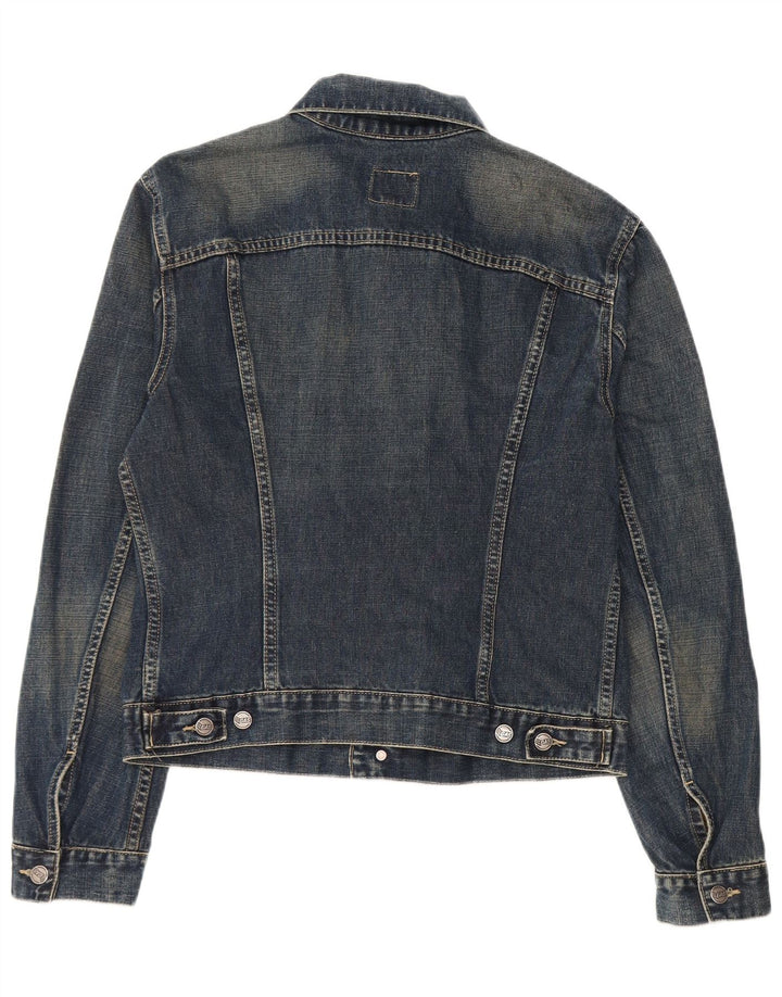 Gas Womens Crop Denim Jacket Reino Unido 16 Grande Algodão Azul Marinho
