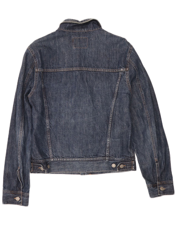 Jaqueta jeans masculina Sisley UK 36 pequena azul marinho