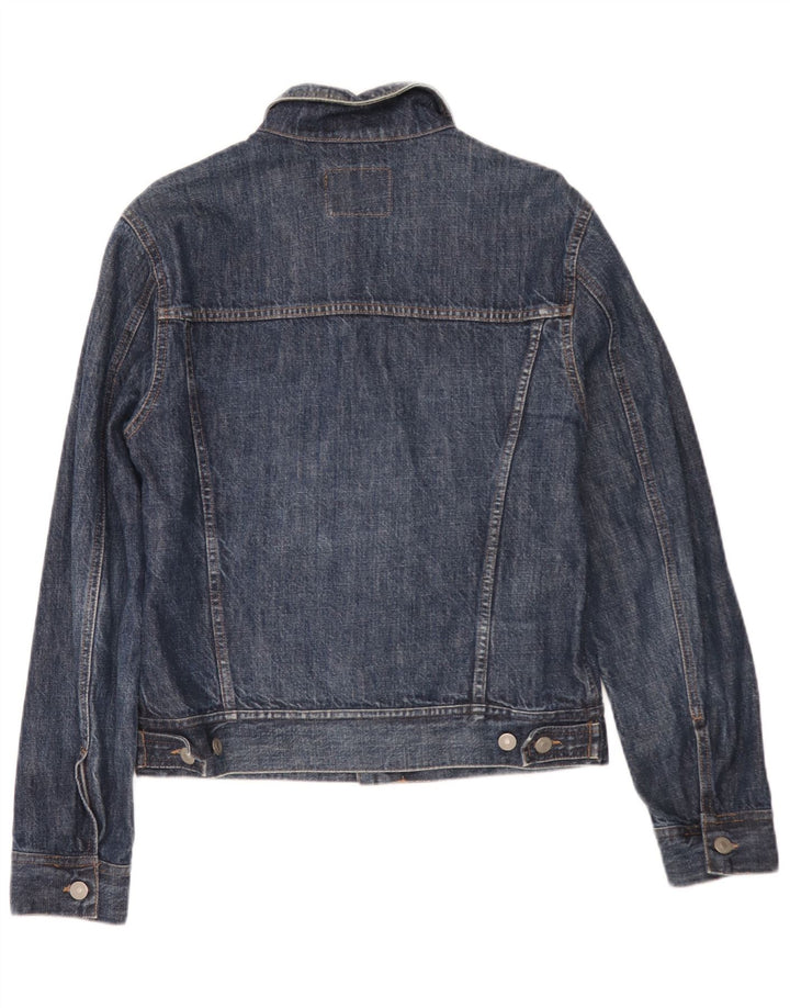 Jaqueta jeans masculina Sisley UK 36 pequena azul marinho