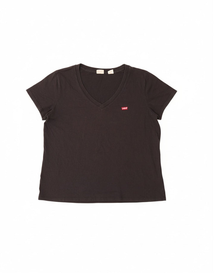Camiseta feminina LEVI'S UK 16 grande algodão preto