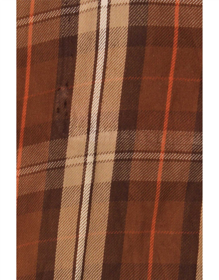 Jaqueta reversível masculina Diesel UK 40 grande couro xadrez marrom