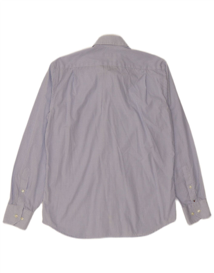 Camisa masculina Tommy Hilfiger tamanho 38 15 algodão xadrez azul médio