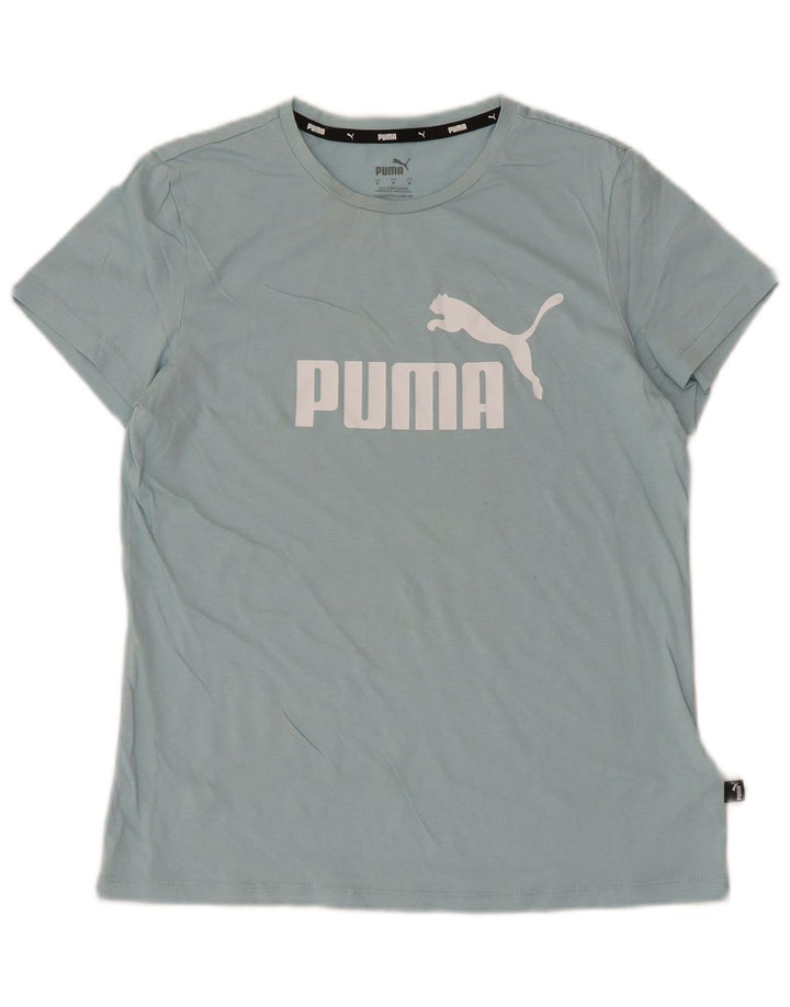 Puma Camiseta Feminina Graphic Top UK 12 Algodão Azul Médio
