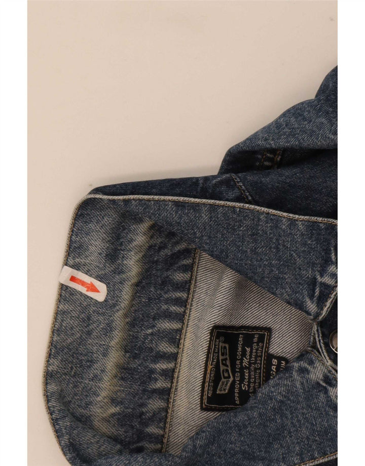 Jaqueta jeans masculina Gas UK 38 algodão azul médio