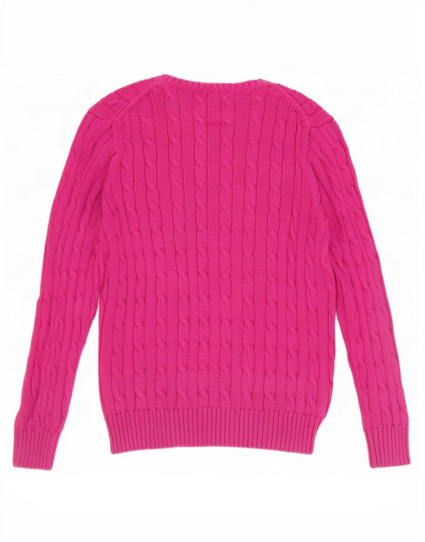 Suéter feminino Polo Ralph Lauren com gola redonda, 12 algodão rosa médio