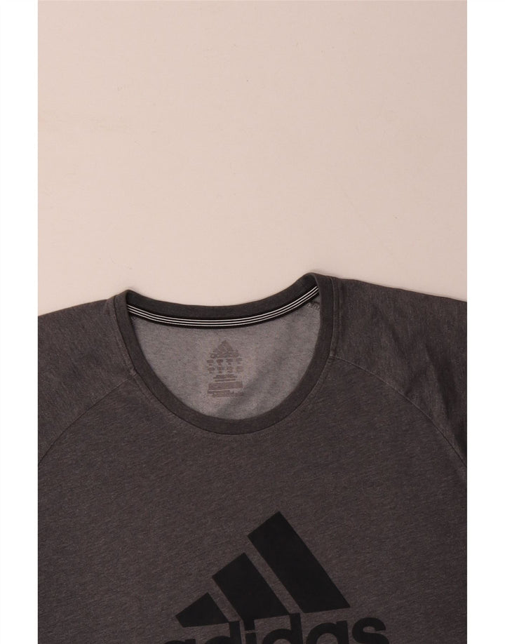 Camiseta Adidas Masculina Climalite Graphic Top XL Cinza Poliéster