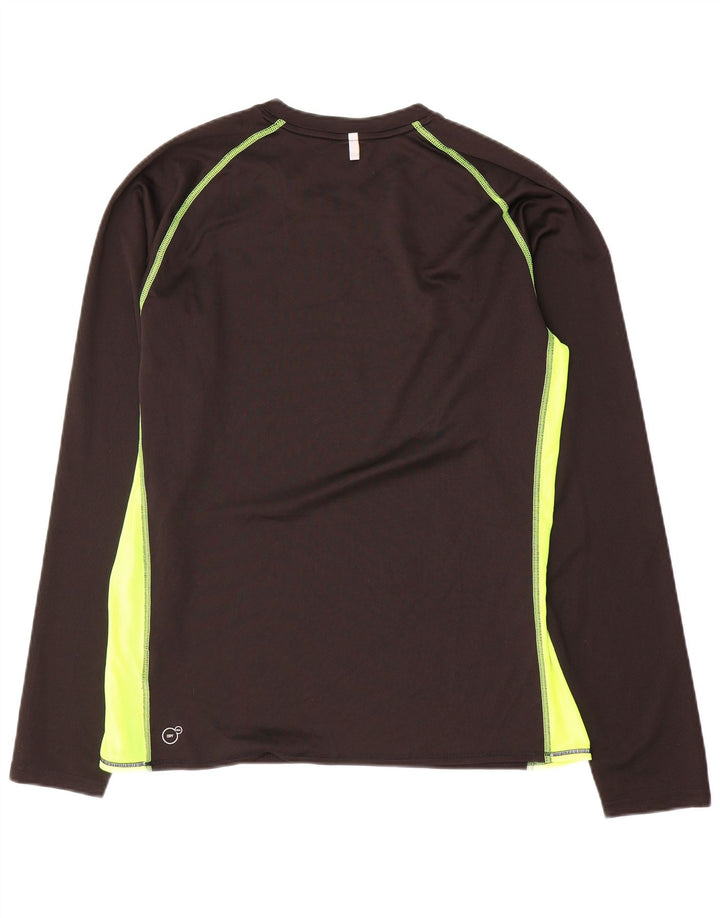 Top masculino Puma manga comprida grande bloco colorido preto