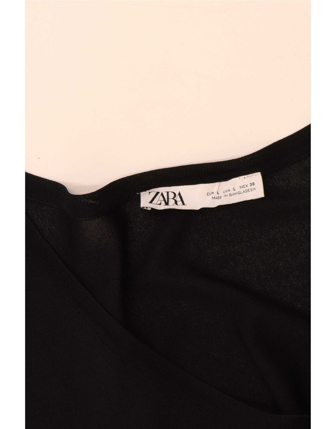 Zara Womens Oversized T-Shirt Top Reino Unido 16 Grande Preto